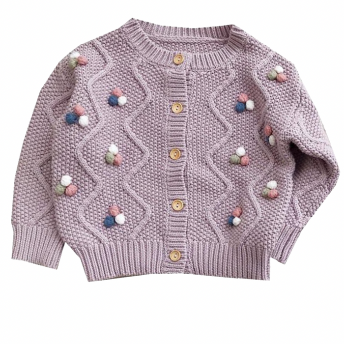 100% cotton bobbles cardigan