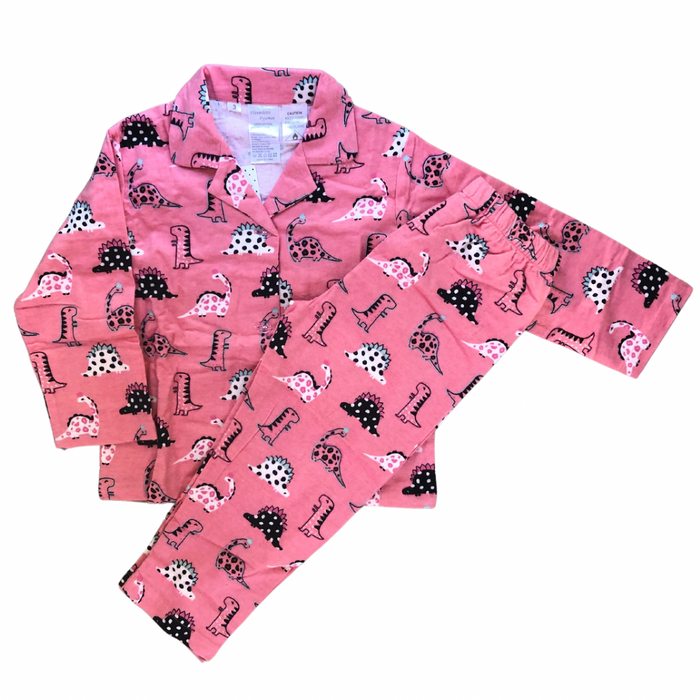 Pink Dinosaur Flannelette Pjs
