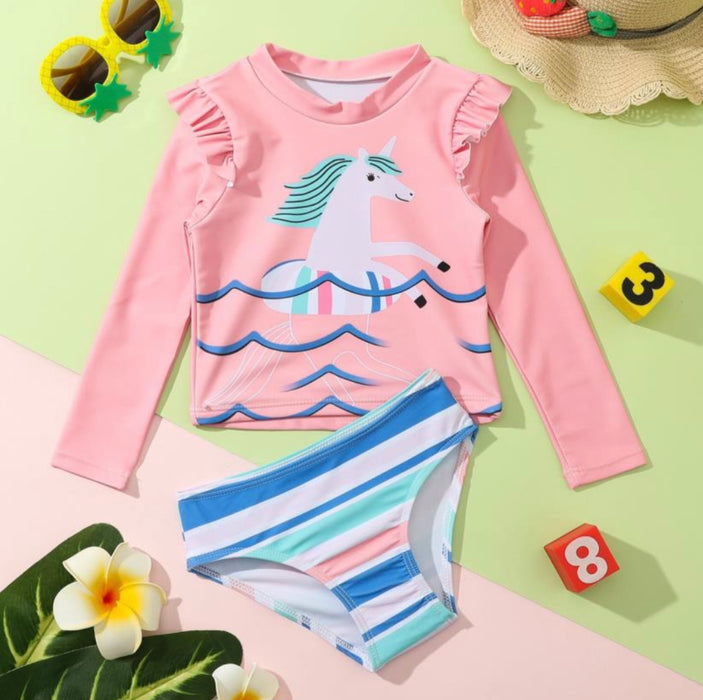 Unicorn Long Sleeve Swimsuit Set