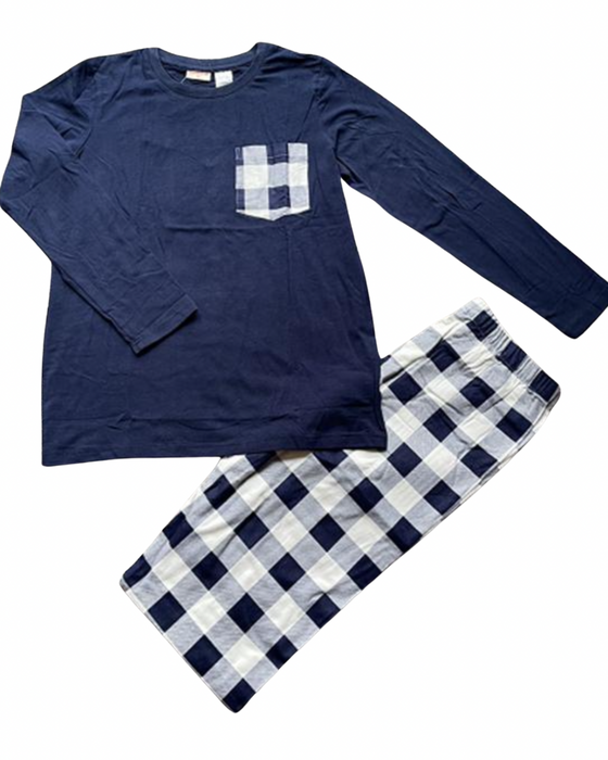 Blue/White Check Flannelette Pjs