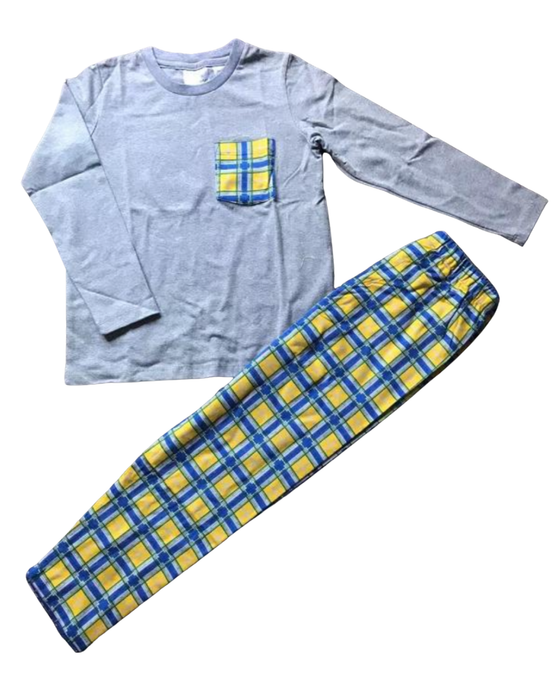Blue/Yellow Check Flannelette Pjs