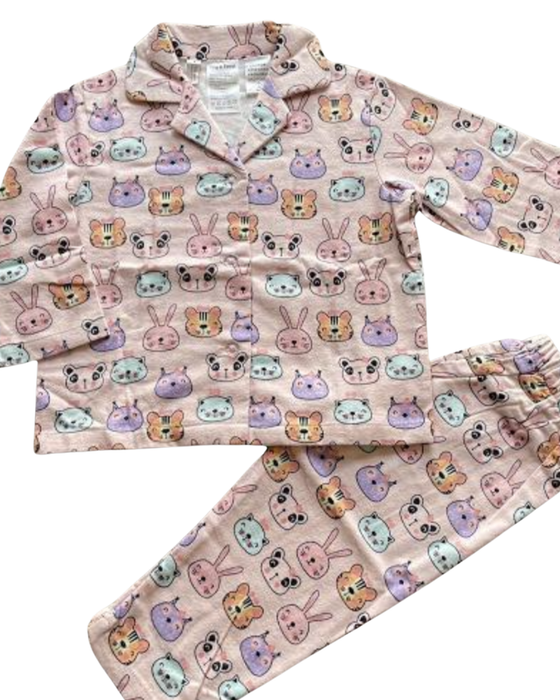 Pink Animals Flannelette Pjs