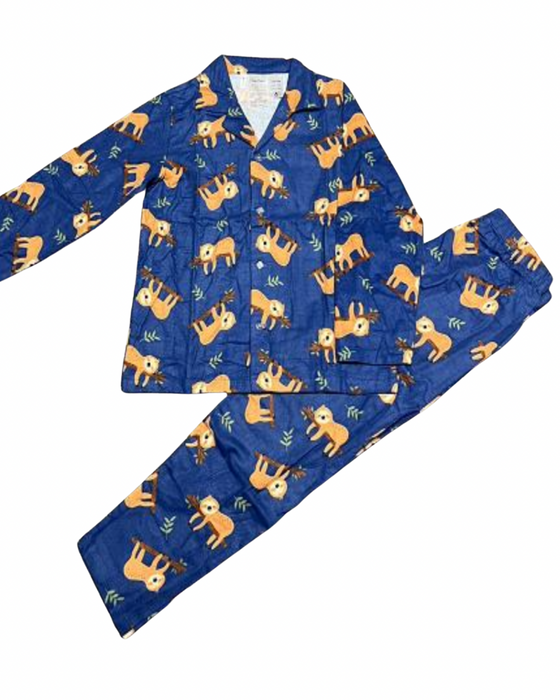 Blue Sloth Flannelette Pjs