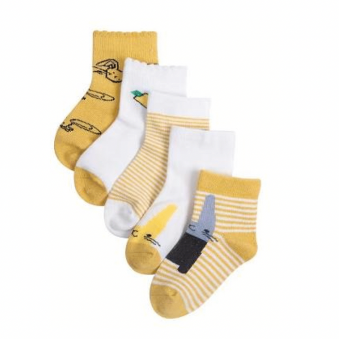 5 pack of socks - Yellow Bunny