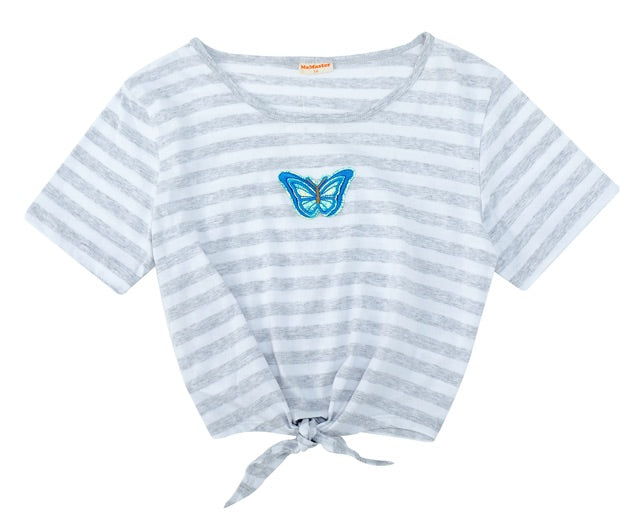 Butterfly Tie Front T-shirt