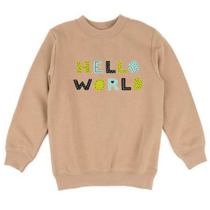 Caramel ‘Hello World’ 100% cotton sweatshirt (3-8)