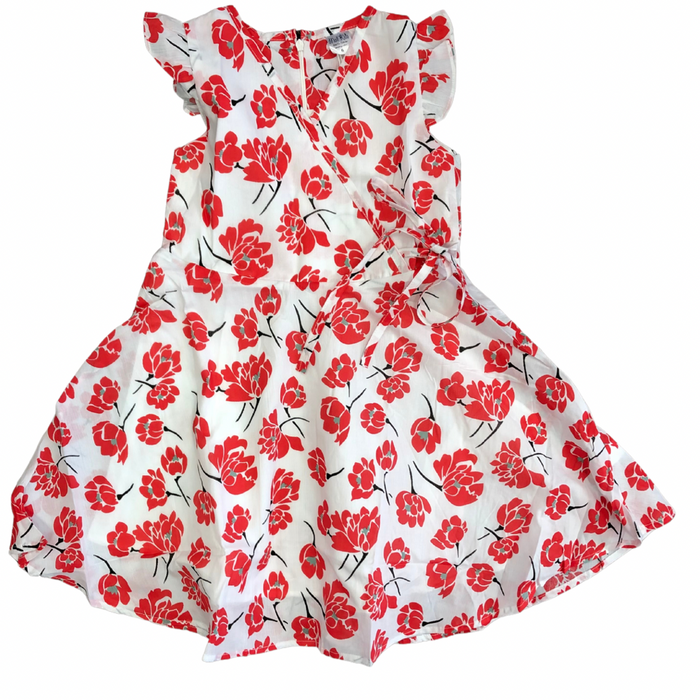 Red Poppy Print Dress
