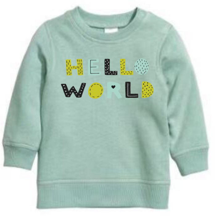Mint ‘Hello World’ 100% Cotton Sweatshirt (Big Kids 10-16)