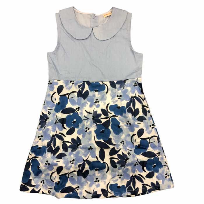 Denim and Print Dress