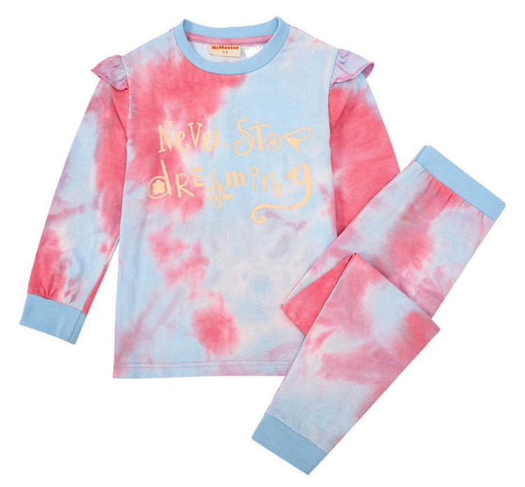 Never Stop Dreaming Tie Dye Print Pjs